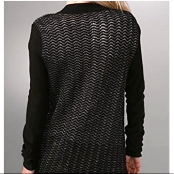 Free People Willow Caroline Black Metallic Patch Pockets Button Cardigan• Small - Picture 2 of 12